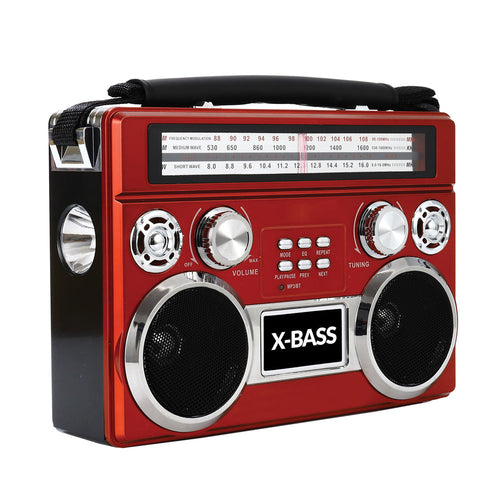 Supersonic Portable 3 Band Bluetooth Radio with Flashlight & 10 Hour