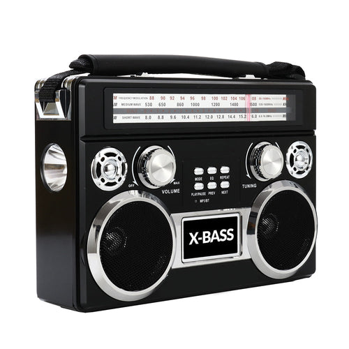 Supersonic Portable 3 Band Bluetooth Radio with Flashlight & 10 Hour