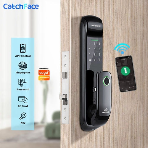 Electronic Fingerprint Biometric Frosted Panel Digital Smart Door Lock