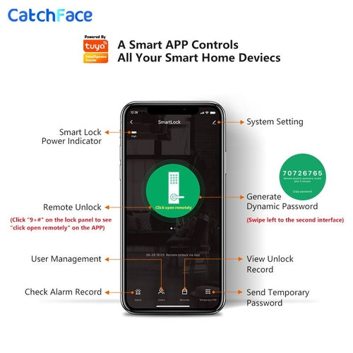 Electronic Fingerprint Biometric Frosted Panel Digital Smart Door Lock